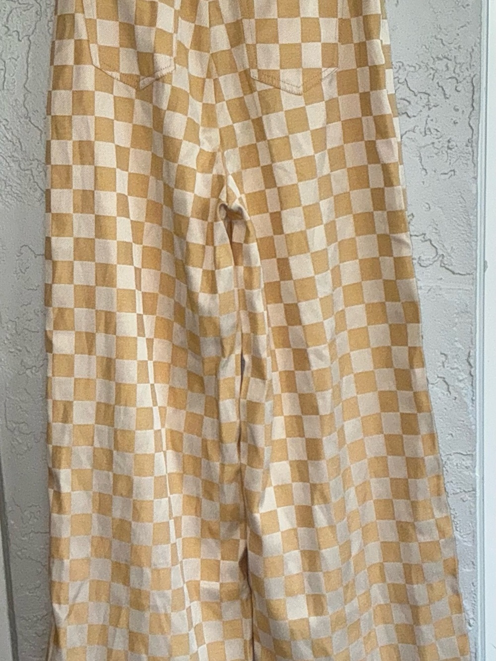 Princess Polly Cream & Mustard Checkerboard Pants - Picture 6 of 9